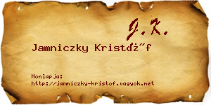 Jamniczky Kristóf névjegykártya