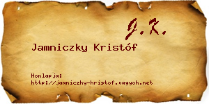 Jamniczky Kristóf névjegykártya