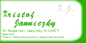 kristof jamniczky business card